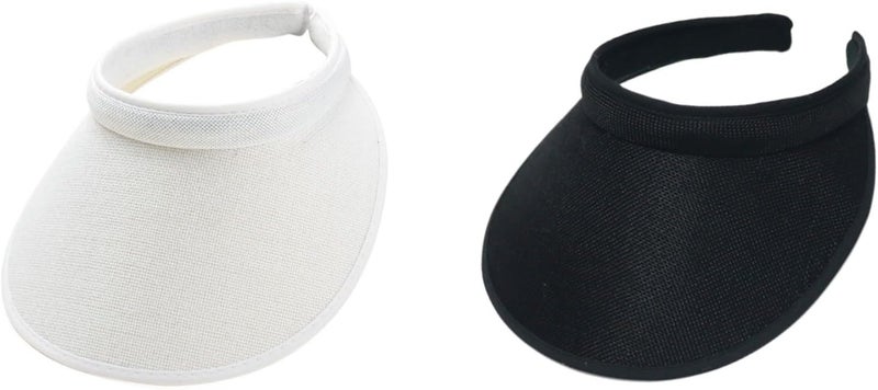 jecvxor Cloth Covered Slip-On Visor for Women, Adjustable Cap Sports Sun Visors for Men - Image 1